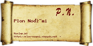 Plon Noémi névjegykártya